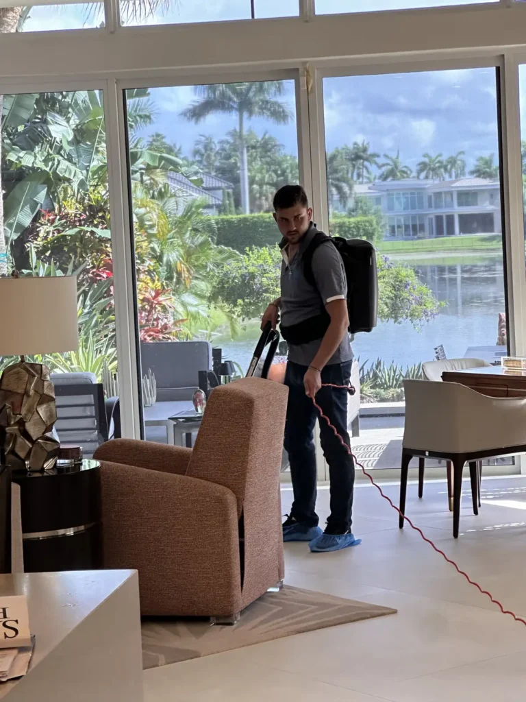 Commercial cleaning with backpack vacuum in Boca Raton, FL