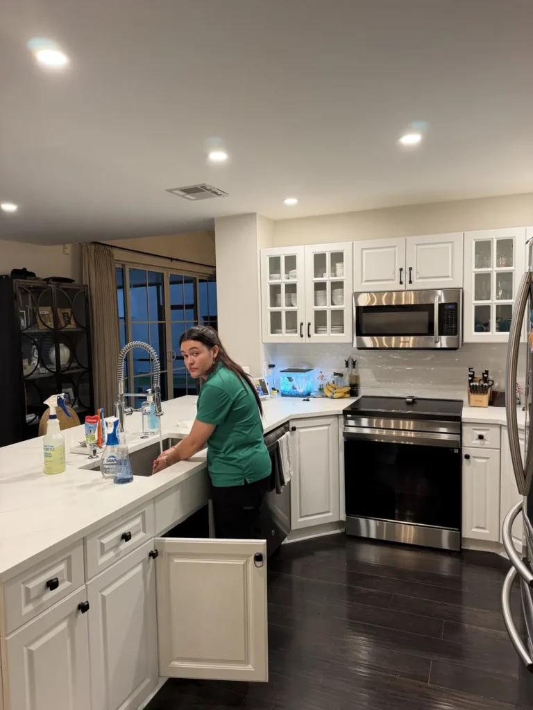 Kitchen cleaning service in a Palm Beach home