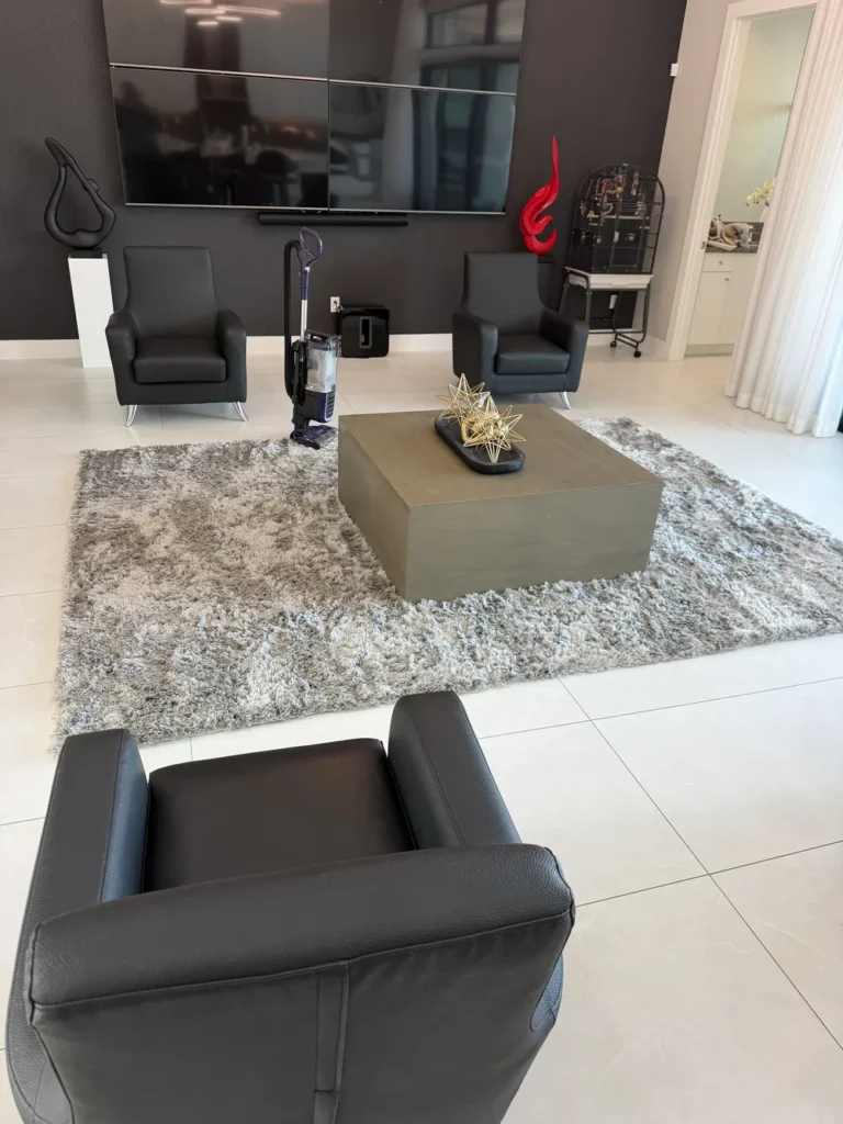 Spotless living room after a house cleaning in Boca Raton